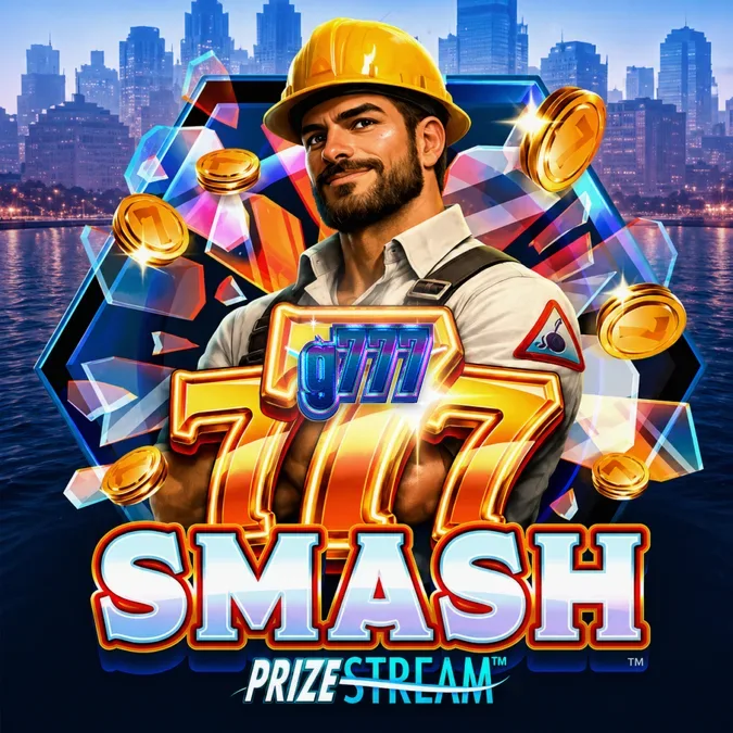 777 Smash স্লট গেমের নির্মাণ সাইট থিমযুক্ত ইন্টারফেস